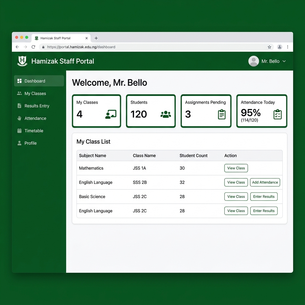Hamizak Staff Portal